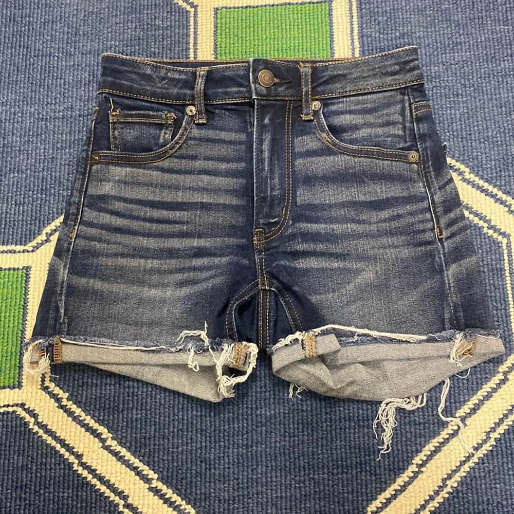 American Eagle Super Hi-Rise Shortie Jean Shorts